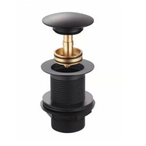 Kartell Unslotted Easyclean Clicker Basin Waste - Matt Black