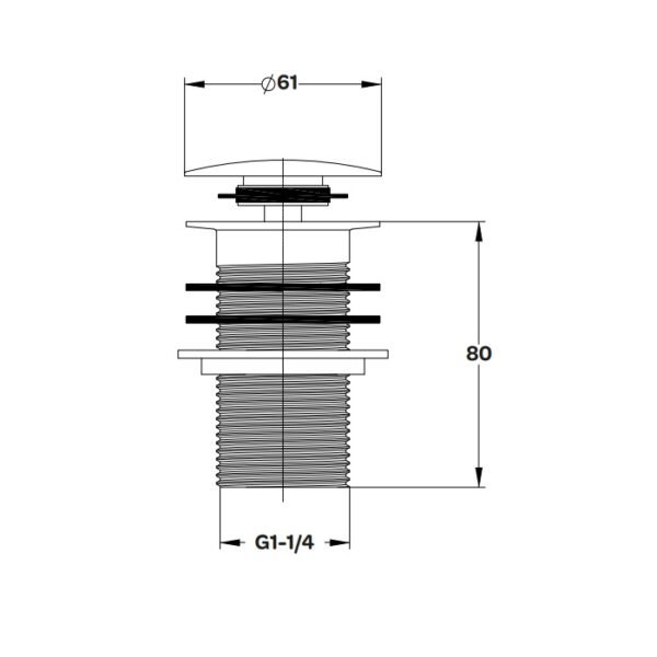 Kartell Unslotted Easyclean Clicker Basin Waste - Image 2