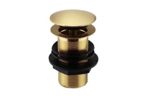 Kartell Unslotted Easyclean Clicker Basin Waste - Brushed Brass