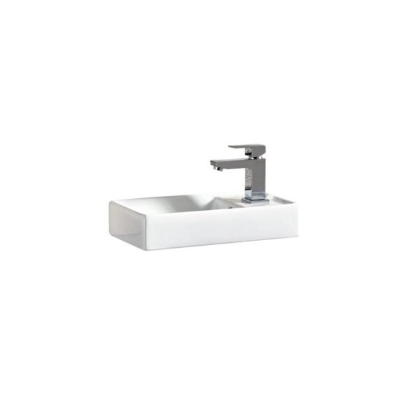 Scudo Water guard 1 Door Floor Standing Cloakroom Vanity Unit With Basin - 400mm Wide - Gloss White - Image 2