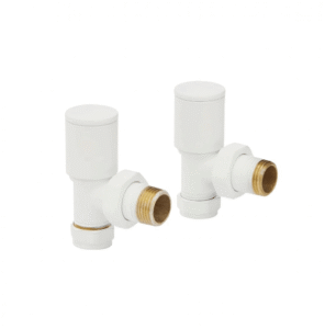 Kartell Angled Radiator Valve 15mm Pair - White