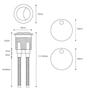 Scudo Seat Hinge Cover And Cistern Push Button - Image 4