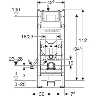 Geberit Duofix Wall-Hung Toilet Frame & Barrier-free Concealed Cistern - 1120mm High - Image 2