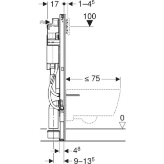 Geberit Duofix Wall-Hung Toilet Frame & Barrier-free Concealed Cistern - 1120mm High - Image 3