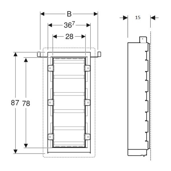 Geberit Duofix Frame For Niche Storage Box With Shelves - Image 2
