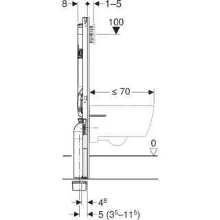 Geberit Duofix Wall Hung Toilet Frame & Concealed Cistern - 1140mm High - Image 3