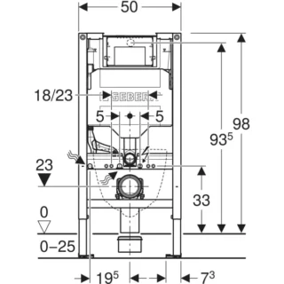 Geberit Duofix Wall Hung Toilet Frame & Concealed Cistern - 980mm High - Image 2