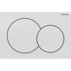 Geberit Alpha01 Round Button Dual Flush Plate - White
