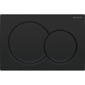 Geberit Alpha01 Round Button Dual Flush Plate - Matt Black