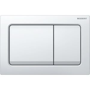 Geberit Alpha01 Square Button Dual Flush Plate - White