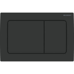 Geberit Alpha01 Square Button Dual Flush Plate - Matt Black