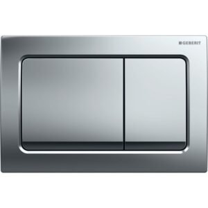 Geberit Alpha01 Square Button Dual Flush Plate - Gloss Chrome