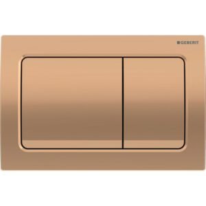 Geberit Alpha01 Square Button Dual Flush Plate - Red Gold