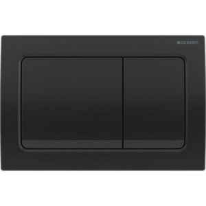 Geberit Alpha01 Square Button Dual Flush Plate - Black Chrome