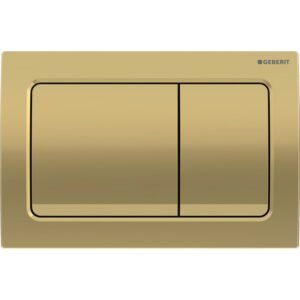 Geberit Alpha01 Square Button Dual Flush Plate - Brass