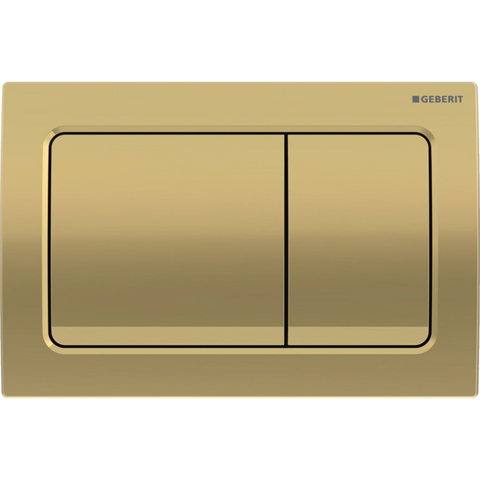 Geberit Alpha01 Square Button Dual Flush Plate - Brass