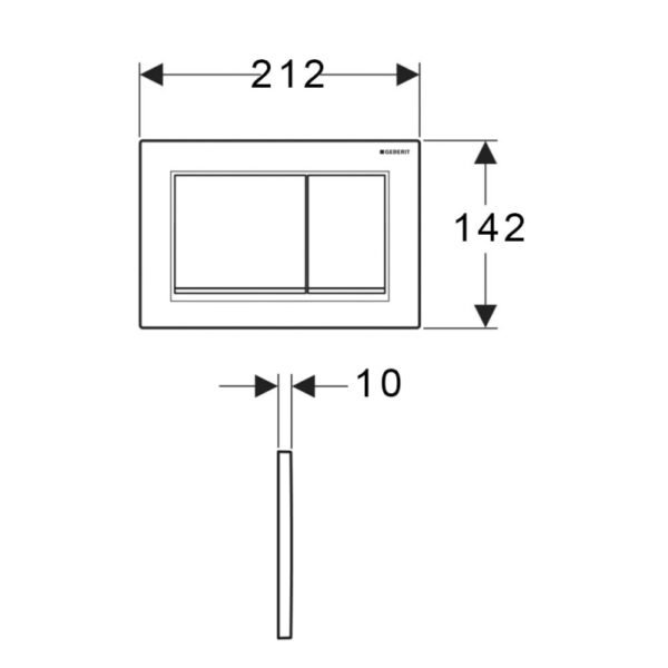 Geberit Omega20 Rectangular Dual Flush Plate - Image 3