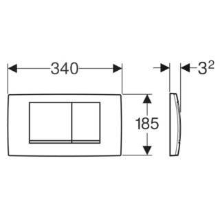Geberit Twinline30 Rectangular Dual Flush Plate - Chrome - Image 3