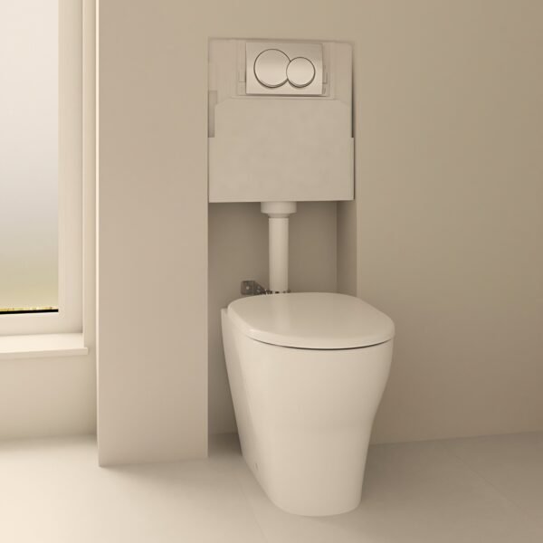 Geberit Selnova Back To Wall Toilet With Cistern, Flush Plate And Soft Close Seat - White - Image 3