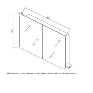 RAK Duo 2 Door Mirror Cabinet - 600mm x 800mm - Image 3