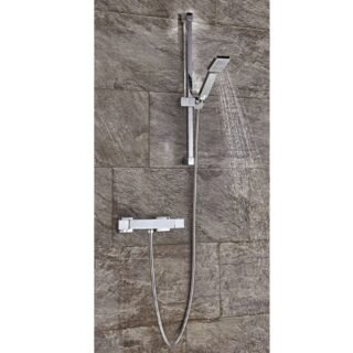 Scudo 1 Outlet Square Exposed Shower Bar Valve - Chrome - Image 2