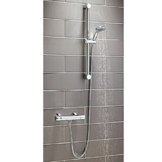 Scudo 1 Outlet Round Exposed Shower Bar Valve - Chrome - Image 2