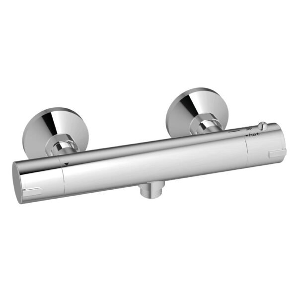 Scudo 1 Outlet Round Exposed Shower Bar Valve - Chrome