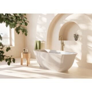 Scudo Coral Double Ended Freestanding Bath - 1700mm x 750mm - Gloss White - Image 2