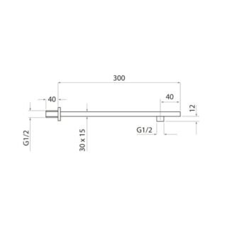 Scudo Wall Mounted Square Shower Arm - Matt Black - Image 2