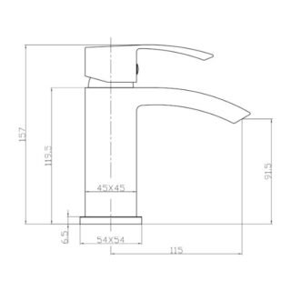 Scudo Descent Mono Basin Mixer Tap Push Waste - Matt Black - Image 2