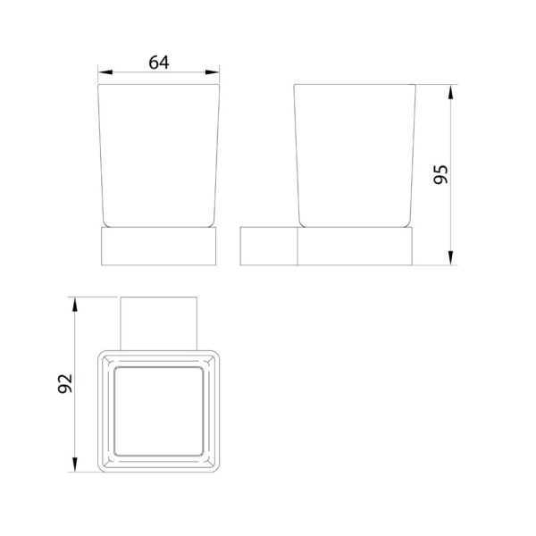 Scudo Roma Tumbler Holder - Brushed Brass - Image 2