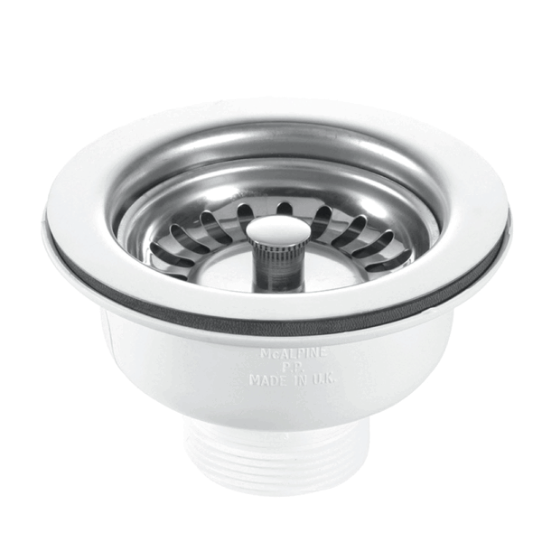 RAK Stainless Steel Basket Strainer Waste - 90mm Wide - Chrome