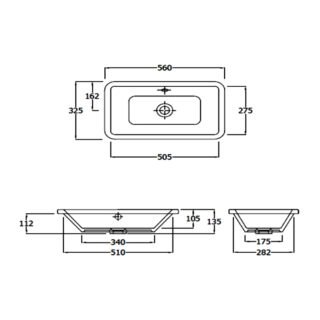 RAK Chameleon Under Countertop Basin - 560mm Wide - No TH - White - Image 2