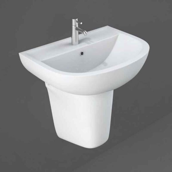 RAK Compact Basin With Semi Pedestal - 450mm Wide - White