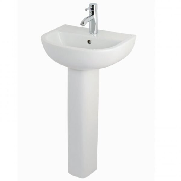 RAK Compact Basin With Full Pedestal - 450mm Wide - White