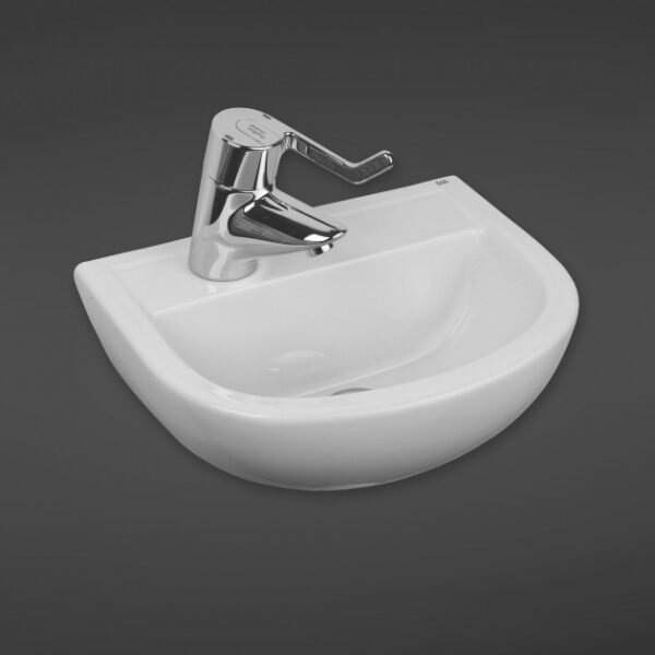 RAK Compact Special Needs Wall Hung Basin 380mm Wide - White