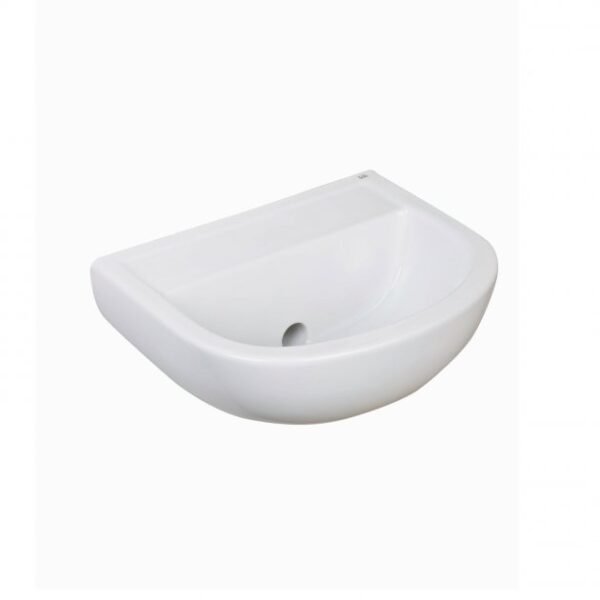 RAK Compact Special Needs H Wall Hung Basin - 380mm Wide - No TH - White