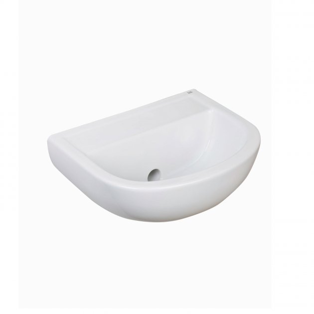 RAK Compact Special Needs H Wall Hung Basin - 380mm Wide - No TH - White