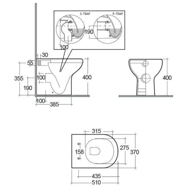 RAK Compact Back to Wall Toilet And Soft Close Seat - White - Image 4