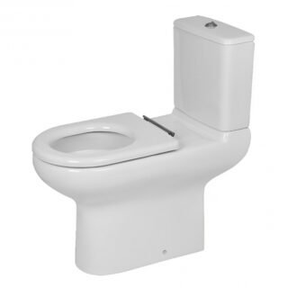 RAK Compact Rimless Special Needs Close Coupled Toilet With Push Button Cistern And Ring Seat - White - Image 2