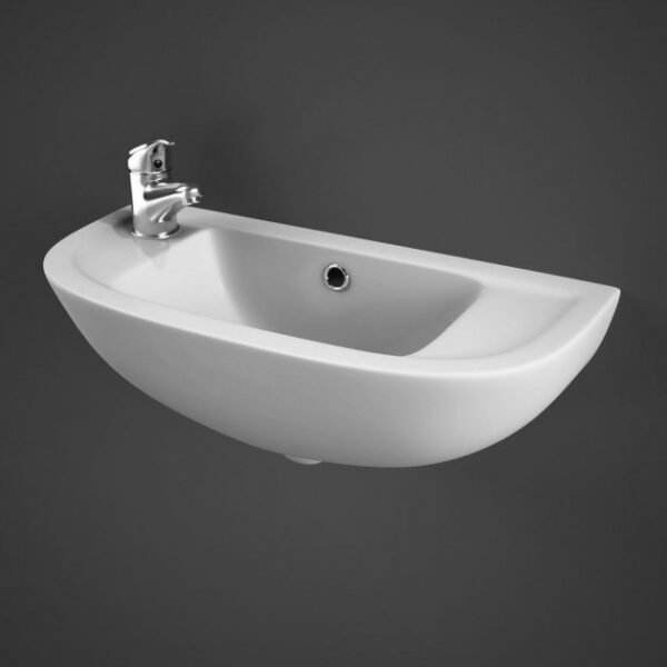 RAK Compact Cloakroom Basin - 450mm Wide - 1 LH TH - White