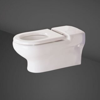 RAK Compact Rimless Special Needs Wall Hung Toilet And Ring Seat - White - Image 2