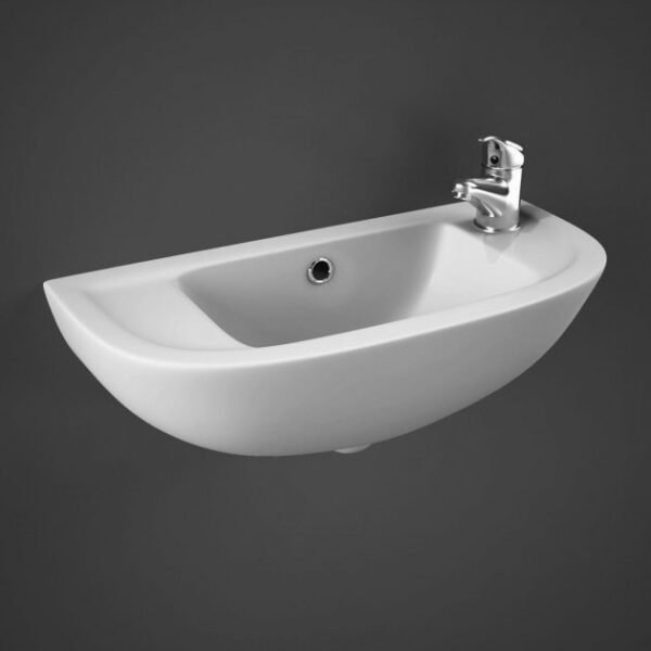 RAK Compact Cloakroom Basin - 450mm Wide - White - Image 2