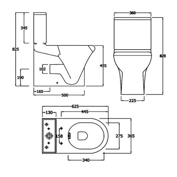 RAK Compact Rimless Close Coupled Toilet With Cistern And Soft Close Seat - White - Image 4