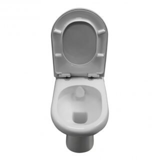 RAK Compact Rimless Full Access Close Coupled Toilet With Cistern And Soft Close Seat - White - Image 2