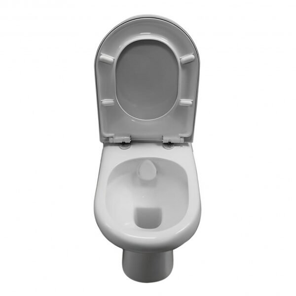 RAK Compact Rimless Full Access Close Coupled Toilet With Cistern And Soft Close Seat - White - Image 2