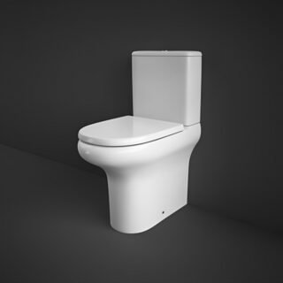 RAK Compact Rimless Full Access Close Coupled Toilet With Cistern And Soft Close Seat - White - Image 3