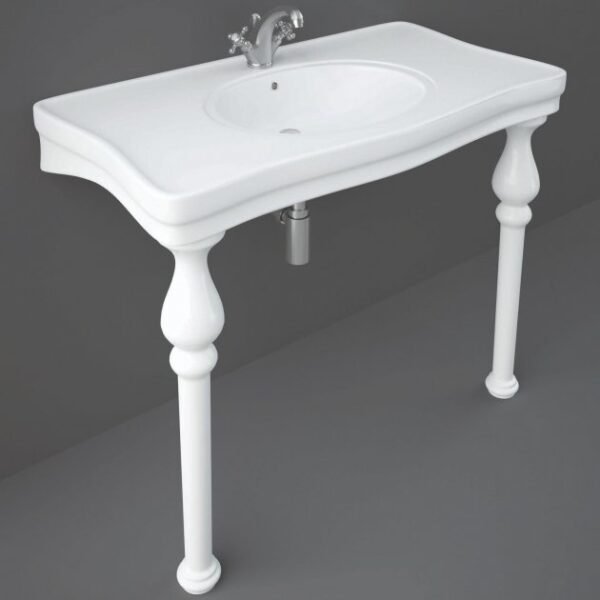 RAK Deluxe Console Basin With Ceramic Legs - 1050mm Wide - White