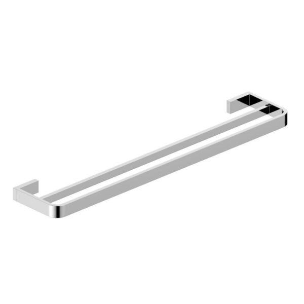 Scudo Delta Double Towel Rail - 600mm Long - Chrome