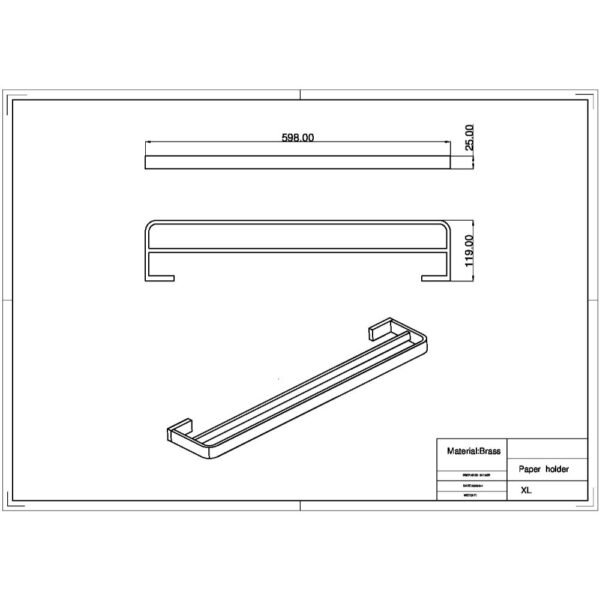 Scudo Mono Double Towel Rail - 600mm Wide - Matt Black - Image 2
